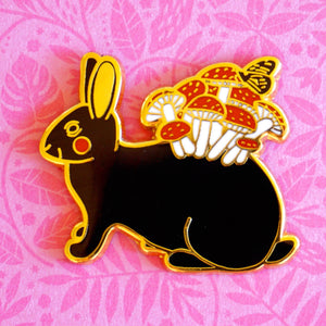 Mushroom bunny enamel pin