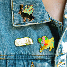 Load image into Gallery viewer, Cactus hare enamel pin
