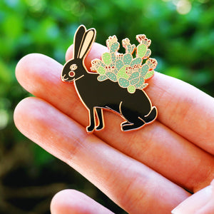 Cactus hare enamel pin