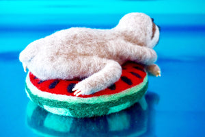 Needle felted pool party sloth
