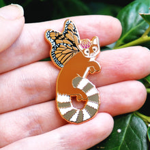 Load image into Gallery viewer, Monarch ringtailed cat enamel pin