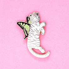Load image into Gallery viewer, White tiger butterfly enamel pin