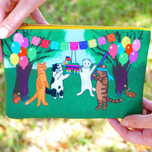 Load image into Gallery viewer, Fiesta kitties fabric pouch - smaller size