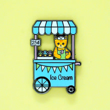 Load image into Gallery viewer, Ice cream stand cat enamel pin