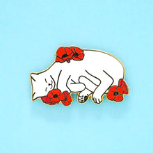 Load image into Gallery viewer, Charity pin for FIP research - white cat