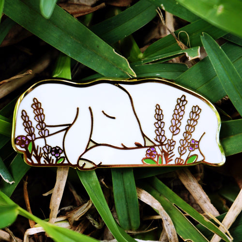 Sleepy lamb enamel pin