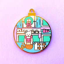 Load image into Gallery viewer, Gingerbread baker cat enamel pin