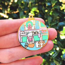 Load image into Gallery viewer, Gingerbread baker cat enamel pin